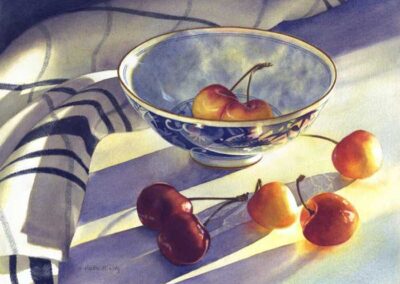 Bowl of Cherries, Watercolor, 17" x 21½"